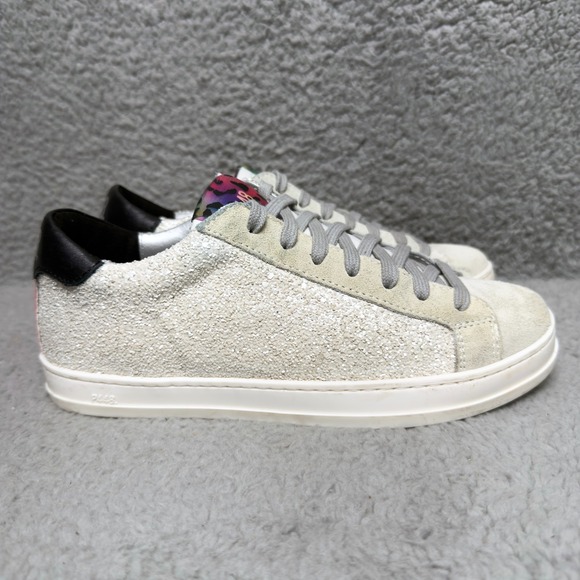 P448 Shoes - P448 John Glitter Womens Size 6 Low Top Sneakers Shoes Glitter Pearl Leather